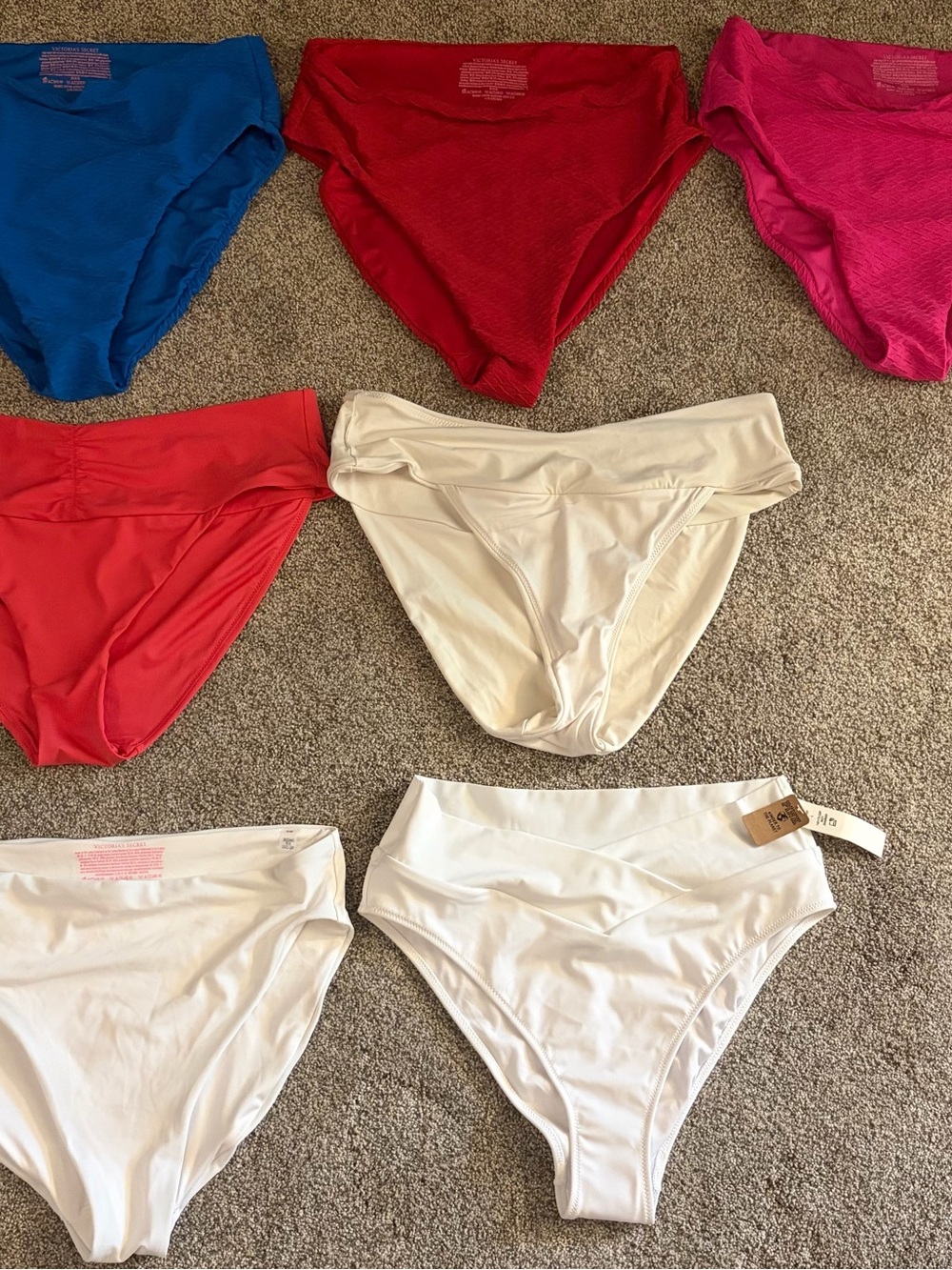Victoria's Secret Swim Bikini Bottoms - Blue, Red, Pink, Coral, White